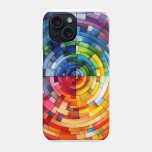 Psychedelic looking abstract illustration of blocks Phone Case