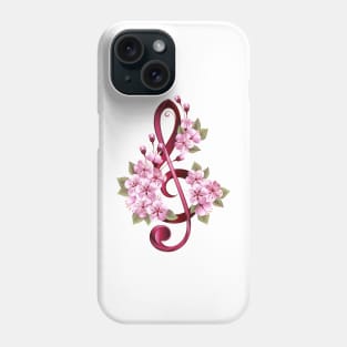 Treble Clef with Sakura Phone Case