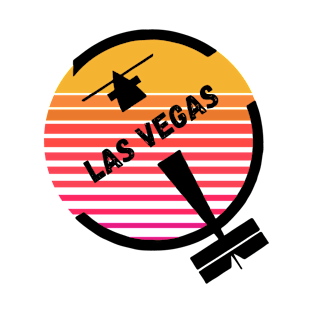 LAS Las Vegas Airport, Nevada, USA - Retro Vintage Sunset Plane Flight Travel Destination Design T-Shirt