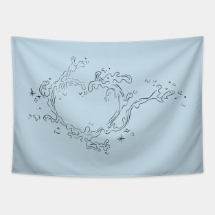 retro water heart shaped design Tapestry