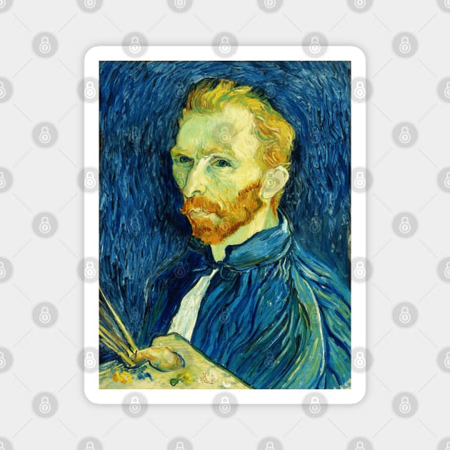 Self-Portrait, 1889 by Vincent Willem van Gogh Magnet by Comrade Jammy