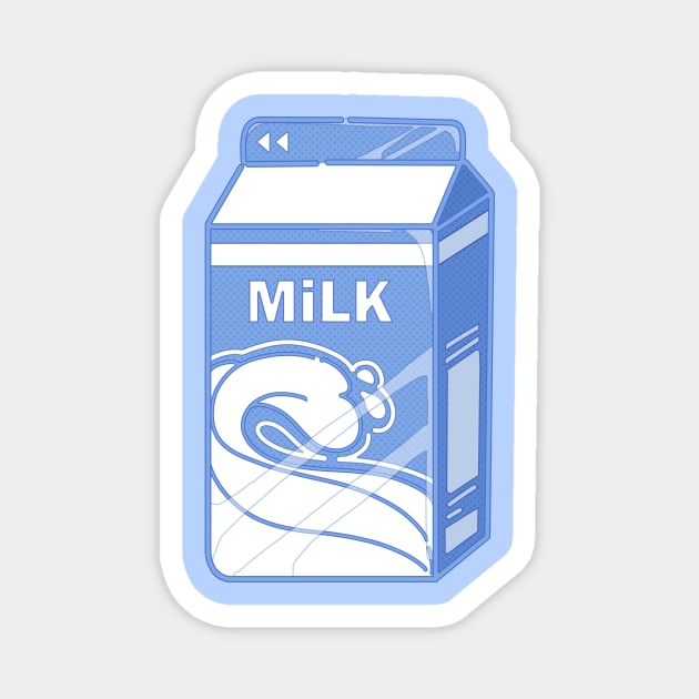 Cute aesthetic baby blue milk Magnet by MinimalAnGo