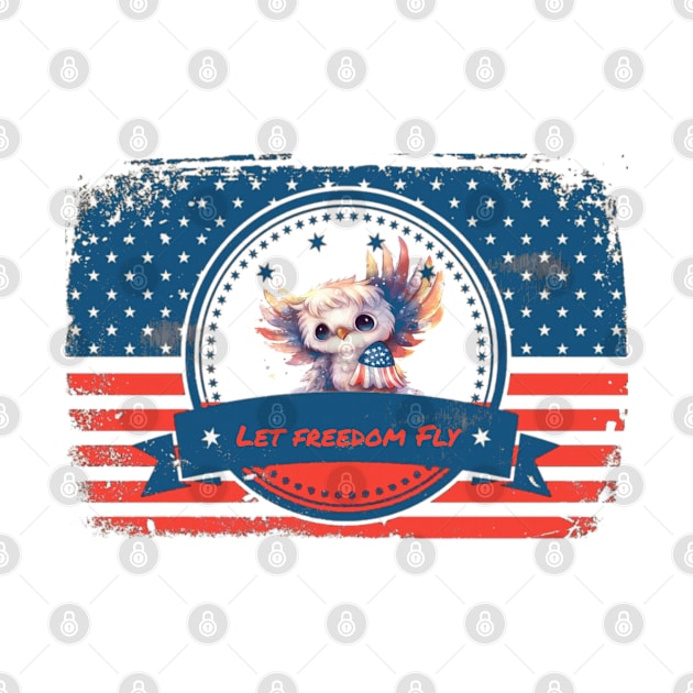 Retro Let Freedom Fly American Flag by  Big Foot Shirt Shop