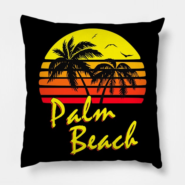 Palm Beach Pillow by Nerd_art