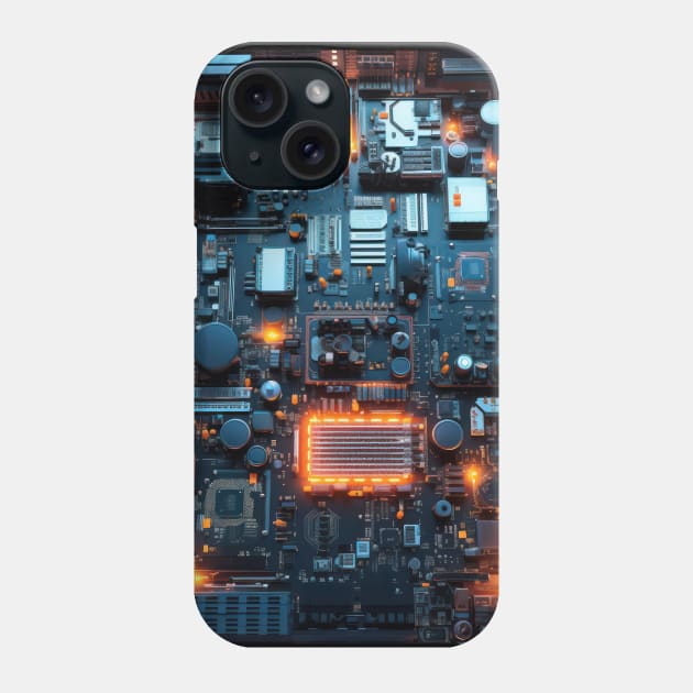 Cyber Circuit Cityscape Phone Case by star trek fanart and more