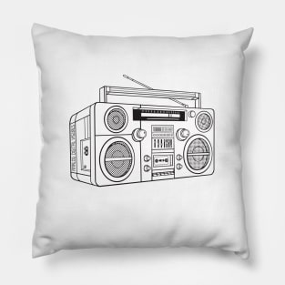 Boombox (Black Lines) Analog / Music Pillow