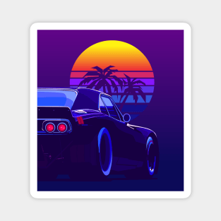 Dodge Charger in retro bg Magnet