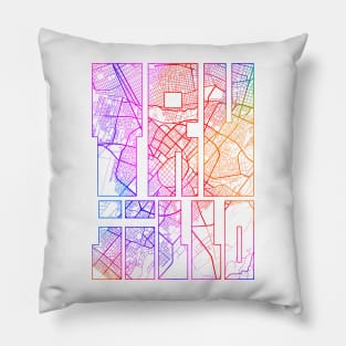 Trujillo, Peru City Map Typography - Colorful Pillow