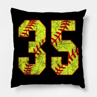 Fastpitch Softball Number 35 #35 Softball Shirt Jersey Uniform Favorite Player Biggest Fan Pillow