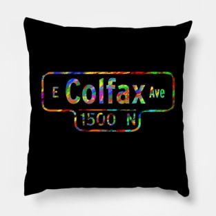 Colfax Street Sign Color Pillow