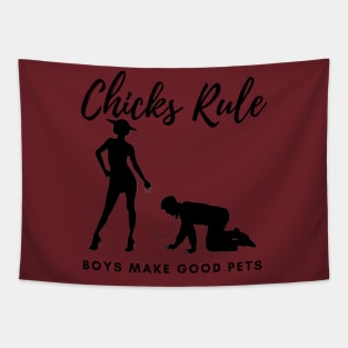 Chicks Rule Boys Make Good Pets Humor Female Empowerment Feminism Tapestry