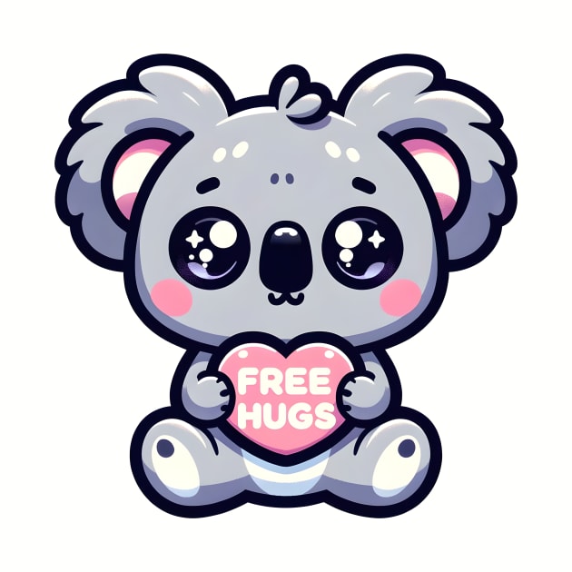 Cute kwaii koala gives free hugs - Valentine's day by Ingridpd