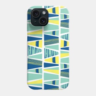 Modern Art Blue Teal Yellow Blocks Phone Case