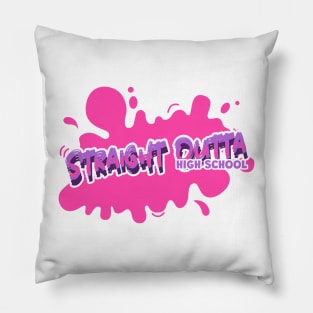 STRAIGHT Outta High School Funny Graduation Quote Pillow