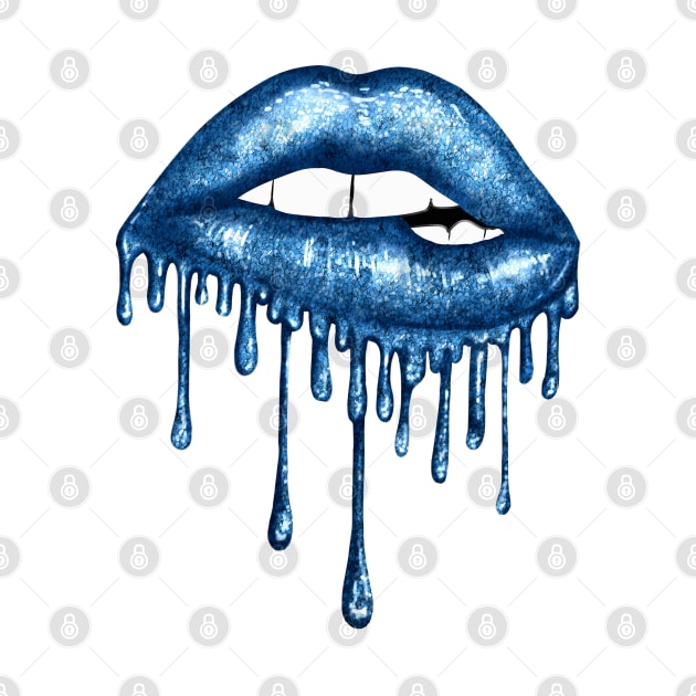 Dripping Blue Lips by Chromatic Fusion Studio