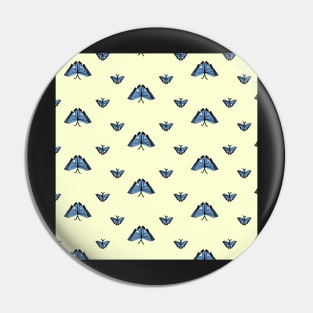 Morpho menelaus blue butterfly pattern yellow background Pin