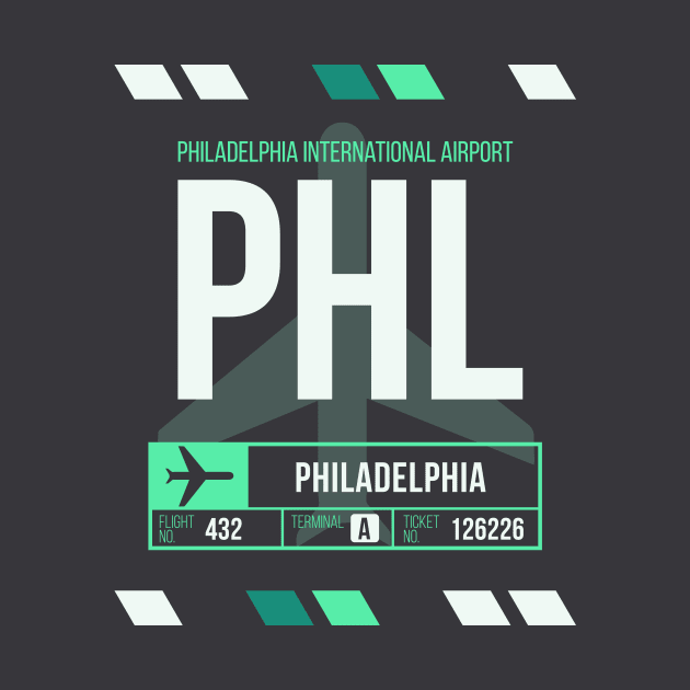 Philadelphia (PHL) Airport Code Baggage Tag by SLAG_Creative