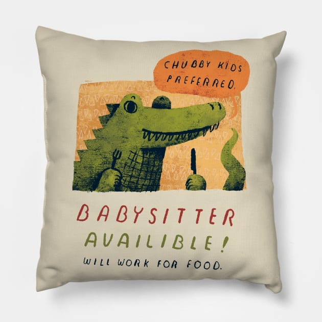 croc baby sitter Pillow by Louisros