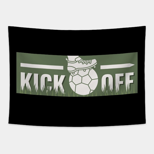 Kick Off Soccer Tapestry by mikapodstore