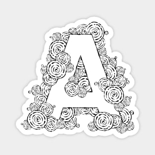 Letter A Geometric Circle Pattern Magnet