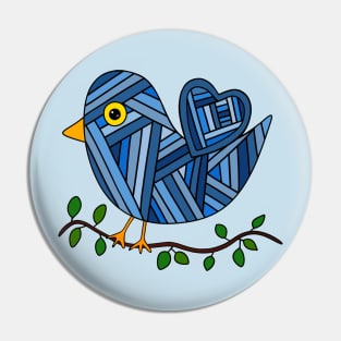 BLUE Bird Artwork Pin