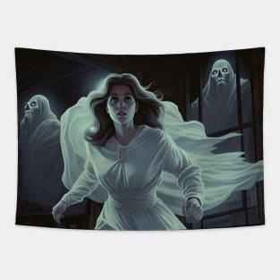 Poltergeist ghost bride retro vintage horror Tapestry