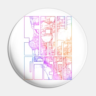 San Diego, California, USA City Map Typography - Colorful Pin