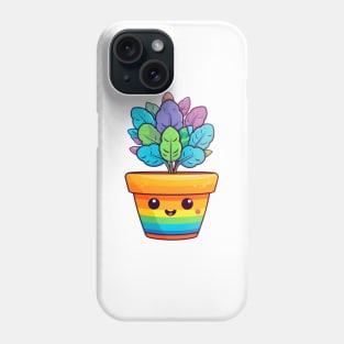 Cute Happy Pride Rainbow Potted Plant Phone Case