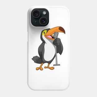 Toucan at Music with Microphone Phone Case