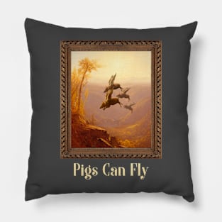 When Pigs Fly Funny Art Pillow