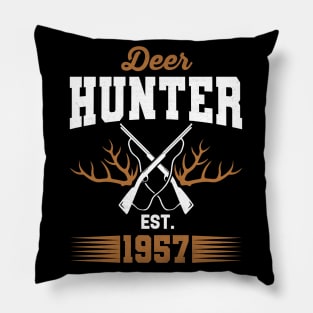 Gifts for 64 Year Old Deer Hunter 1957 Hunting 64th Birthday Gift Ideas Pillow