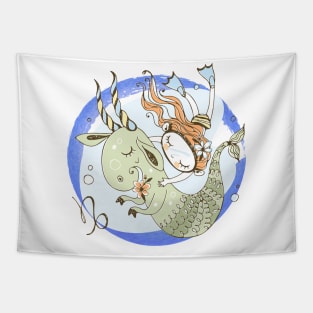 Zodiac Capricorn Cute Kid Design Horoscope Gift Tapestry