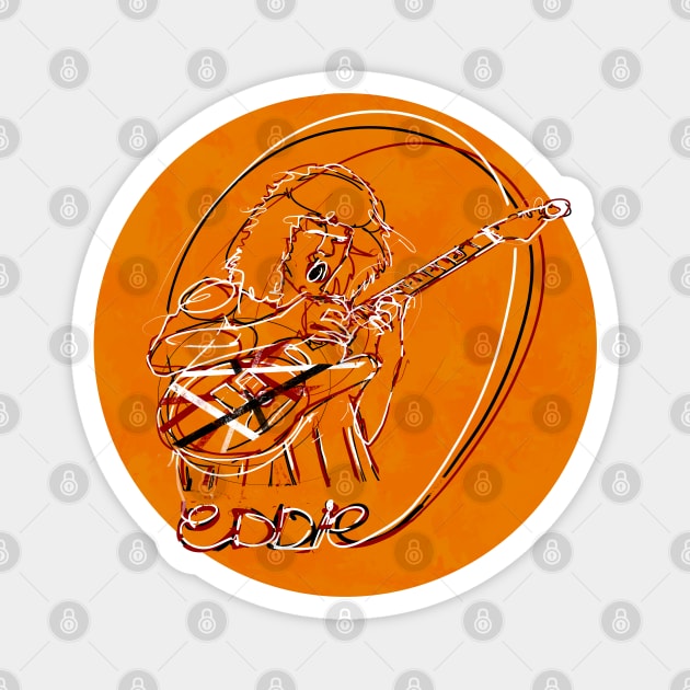 Eddie lineart (orange) Magnet by Glap