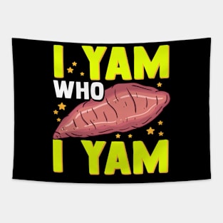 Funny Sweet Potato Pun I Yam Who I Yam Tapestry