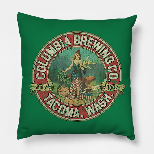 Columbia Brewing Company Tacoma 1900 Pillow by JCD666