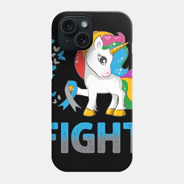 Fight Diabetes Awareness Unicorn Phone Case by Simpsonfft