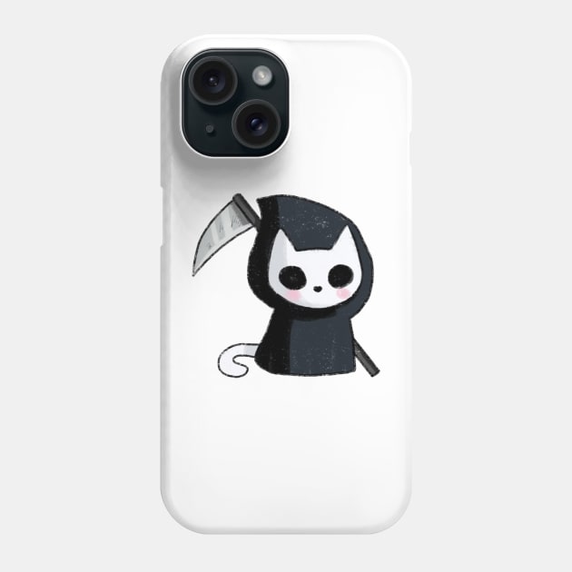 Grim reaper cat art Phone Case by Mayarart