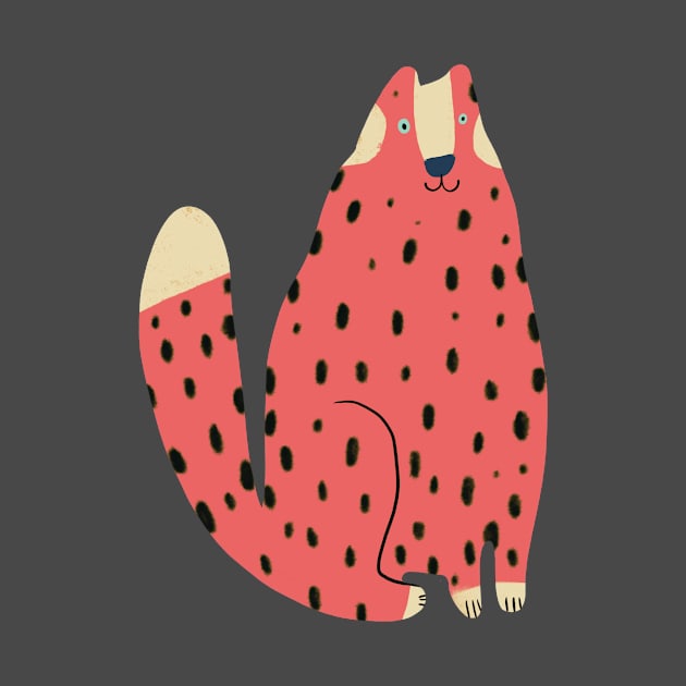 Bright pink cat, sitting  pink leopard by Pacesyte