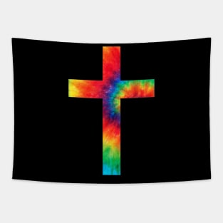 Tie Dye Cross Tie Dyed Religion Tapestry