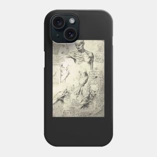 Anatomical drawing by Leonardo Da Vinci of a Man&#39;s neck and shoulders.  Circa 1510 Phone Case