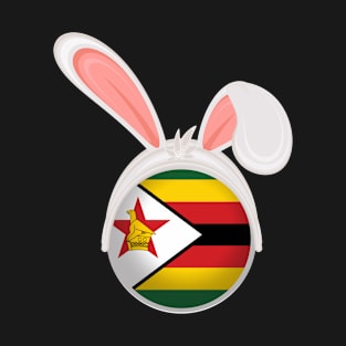 happy easter Zimbabwe bunny ears flag cute designs T-Shirt