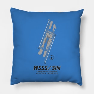 Airport Map Series - WSSS/SIN (Changi Airport, Singapore) Pillow