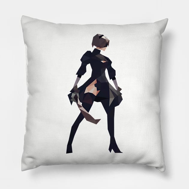 Low Poly 2d NieR: Automata Pillow by hoodwinkedfool