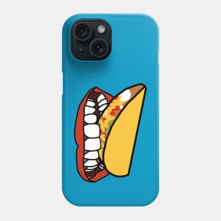 Food For Mouth With Red Lips and White Teeth Eating Taco Phone Case