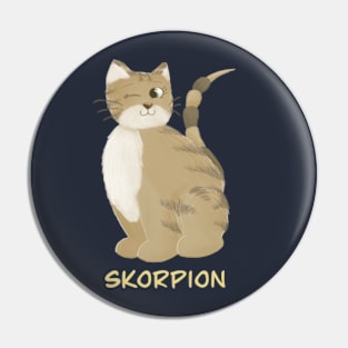 Skorpion Katze Star sign Pin