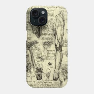 Human Anatomy Leg and Larynx by Leonardo da Vinci Phone Case