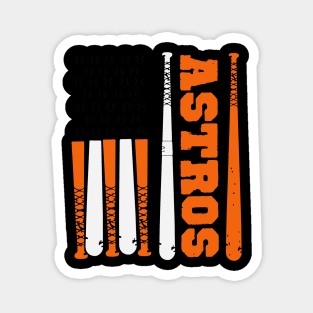 Astros Baseball american flag Magnet