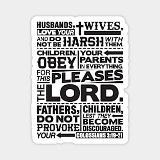 Colossians 3:19-21 Happy Family Magnet