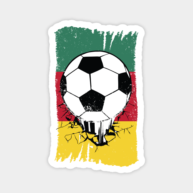 Vintage Cameroon Flag with Football // Retro Cameroon Soccer Magnet by SLAG_Creative