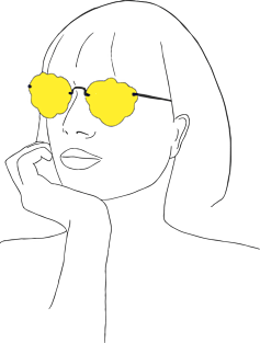 Girl With Yellow Sunglasses Magnet